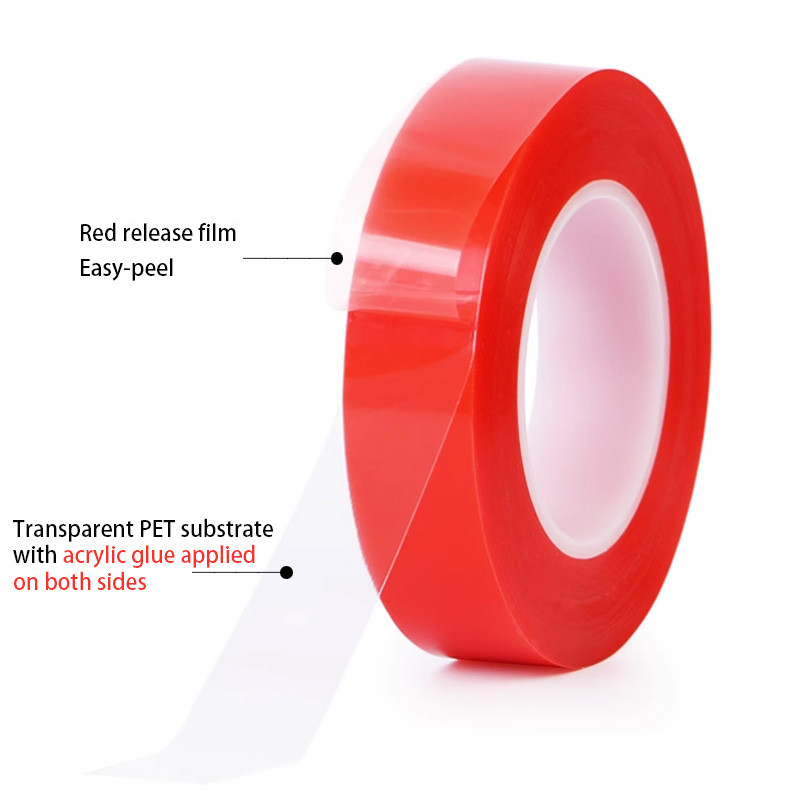 Alternative to TESA 4965 - PET red film double-sided adhesive tape