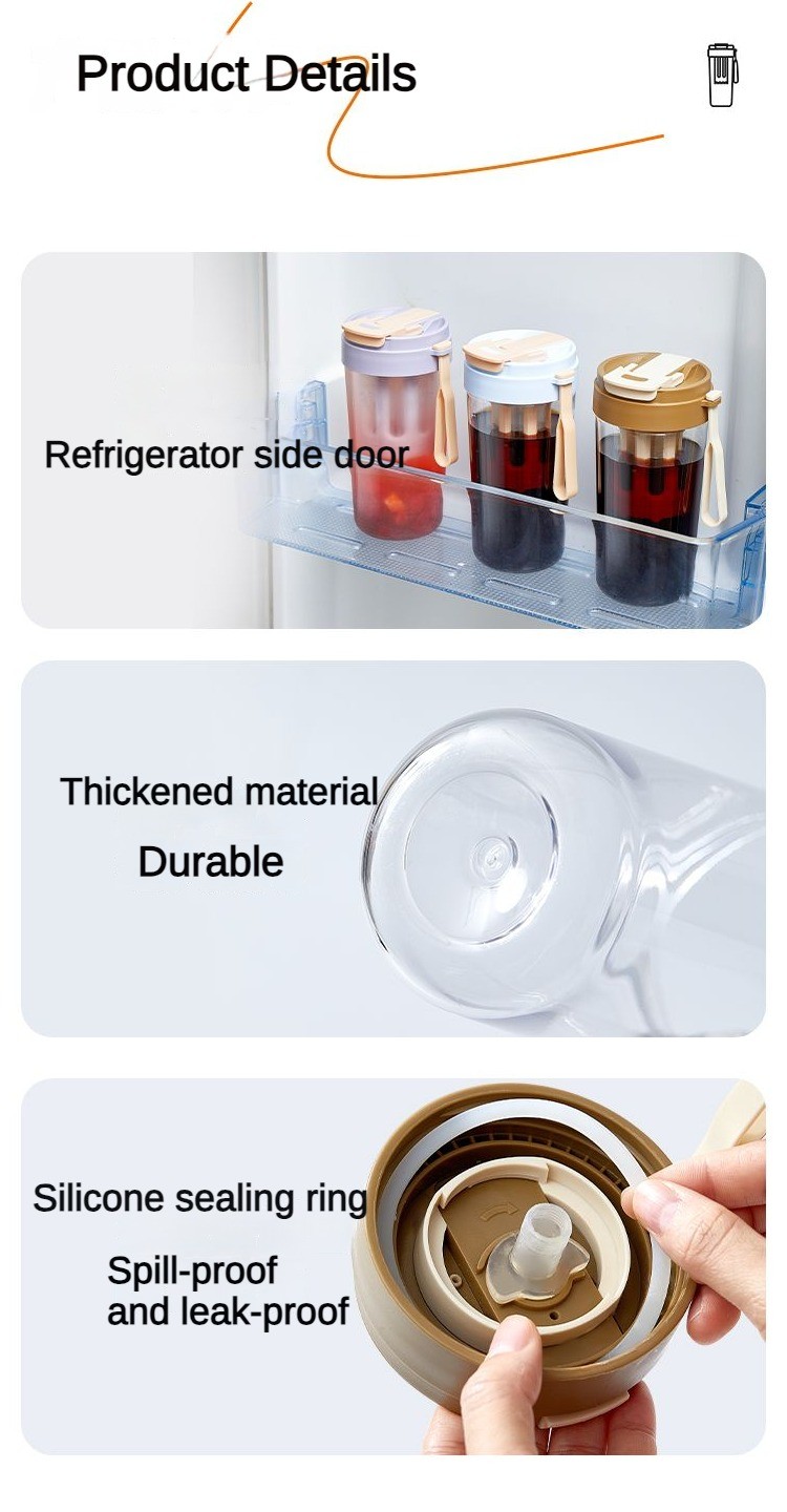 11oz / 330ml Plastic Reusable Cold Iced Coffee Cup With Lids And Straws
