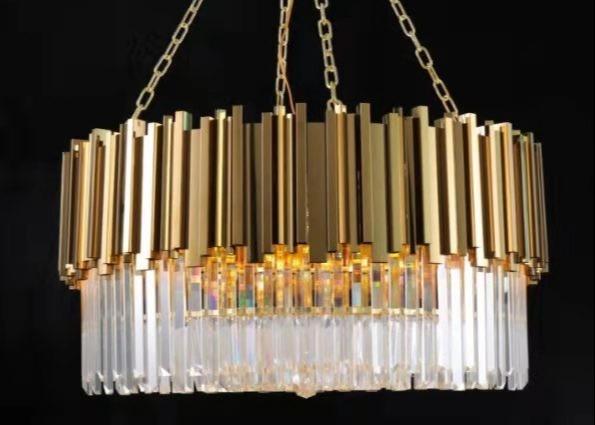 Large Crystal LED Chandelier Luxury K9 Crystal Hanging Light Living Room Pendant