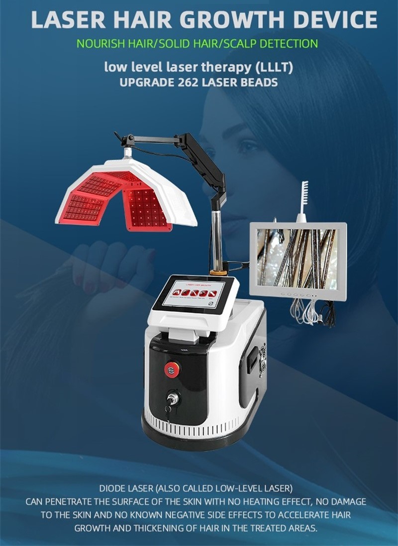 650 Nm Diode Laser Hair Growth Machine Low Level Hair Therapy Analyser