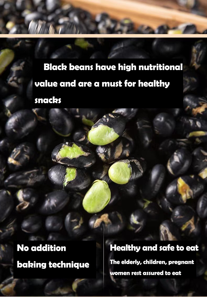 High Fiber Roasted Black Beans Snack Crispy Salted