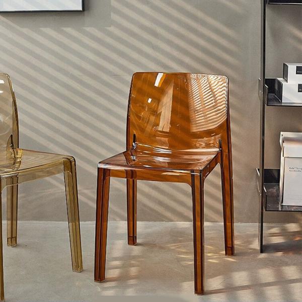 Modern Dining Side Chair, Flash Furniture Phantom Series Transparent Stacking
