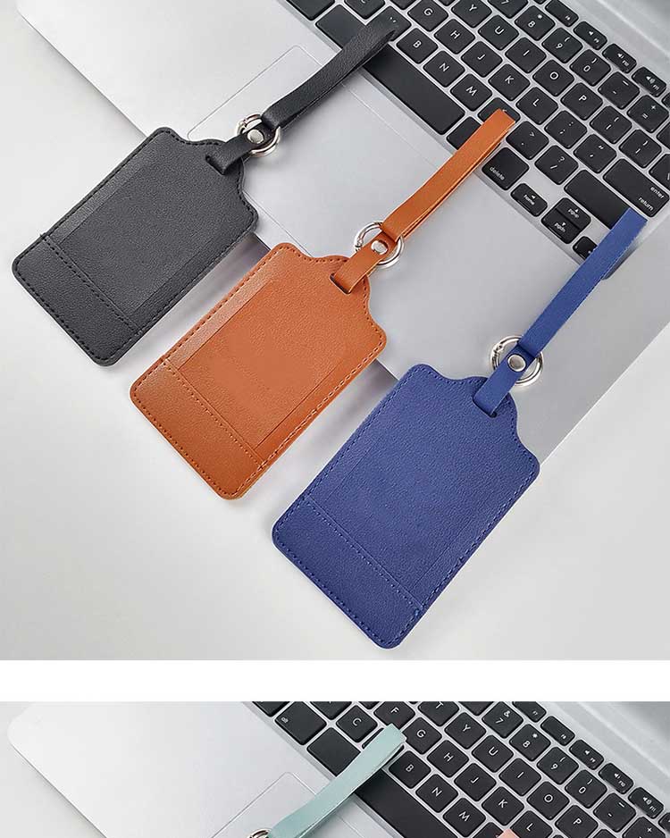 Luggage Tag And Passport Holder Set Customized Real Pu Leather Travel Name Id Address Tag
