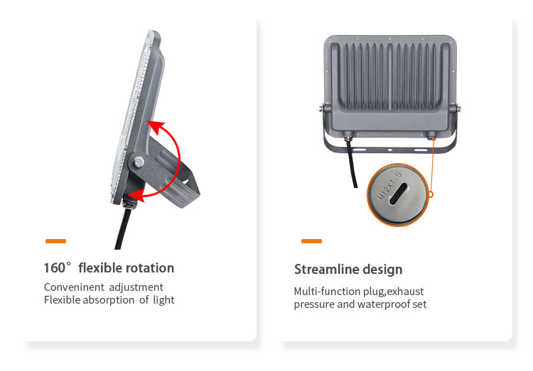 30Watt 50Watt 100Watt 150Watt Led Flood Light 5m Detection Luminaire Housing Construction Lamp