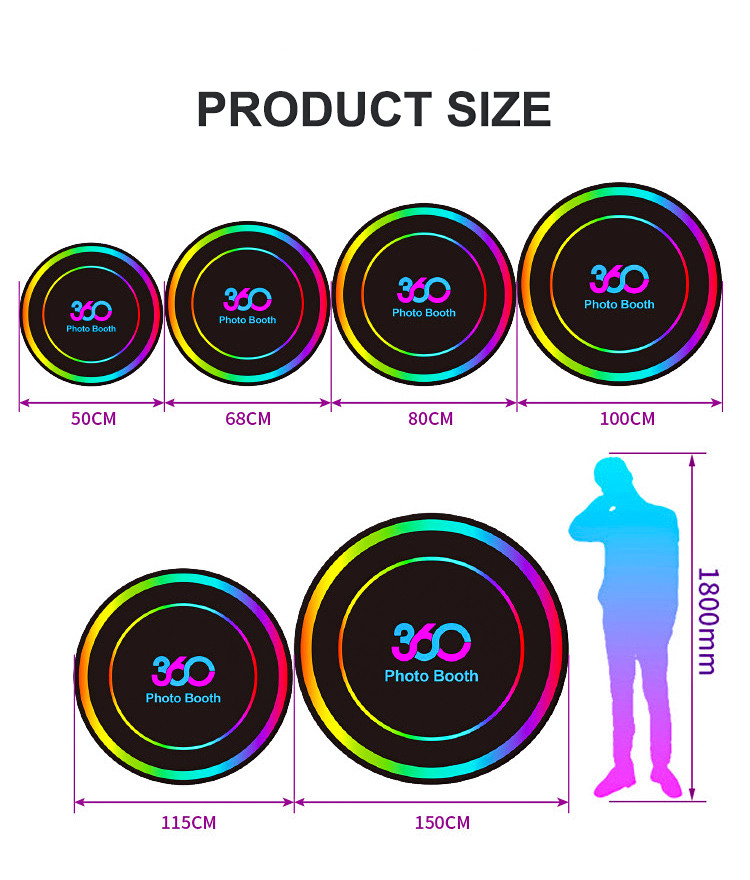 Portable 360 Camera Booth Led Selfie 360 Degree Rotating Camera Magic