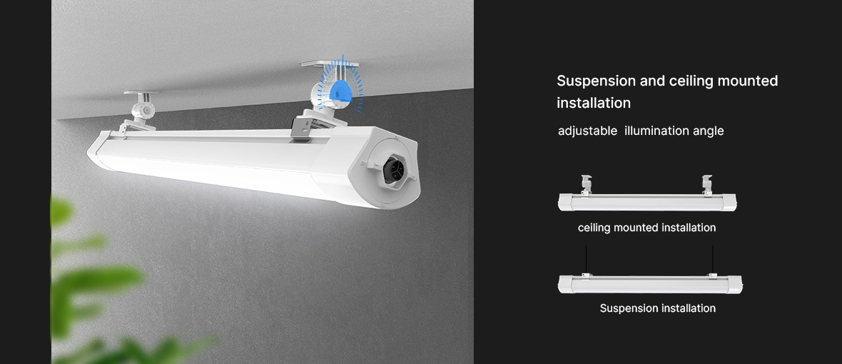 45W Commercial Linear LED Lighting Dustproof Linear Suspension Lighting IP65