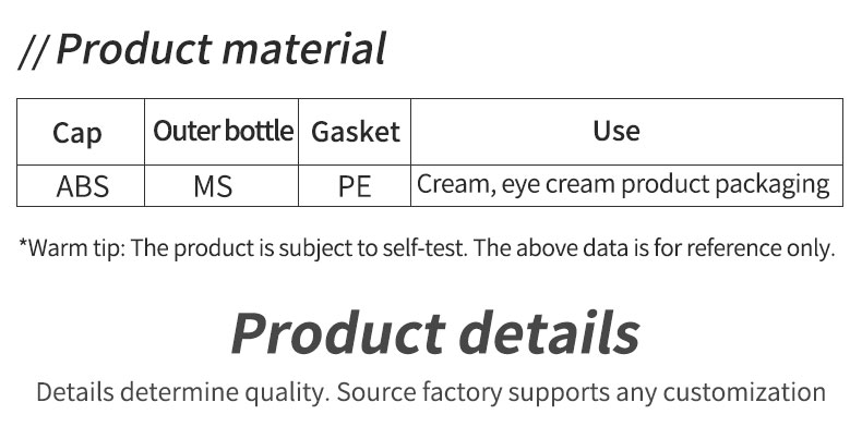 Collar Material Acrylic Double Wall Lotion Jar Round Cap Container for Face Cream and Eye Cream
