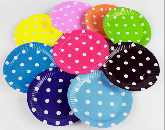 Disposable paper plate 5~10 inch BBQ birthday cake pan children DIY art drawing paper plate.