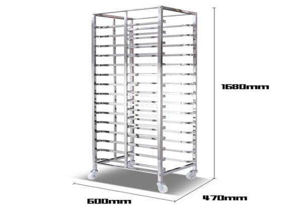 RK Bakeware China 15 Trays Stainless Steel Baking Trolley Baking Tray Rack Cart