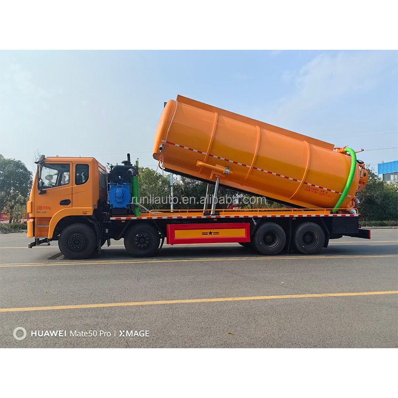 Dongfeng High Pressure Cleaning Sewage Suction Truck 10 Wheel 15000liters