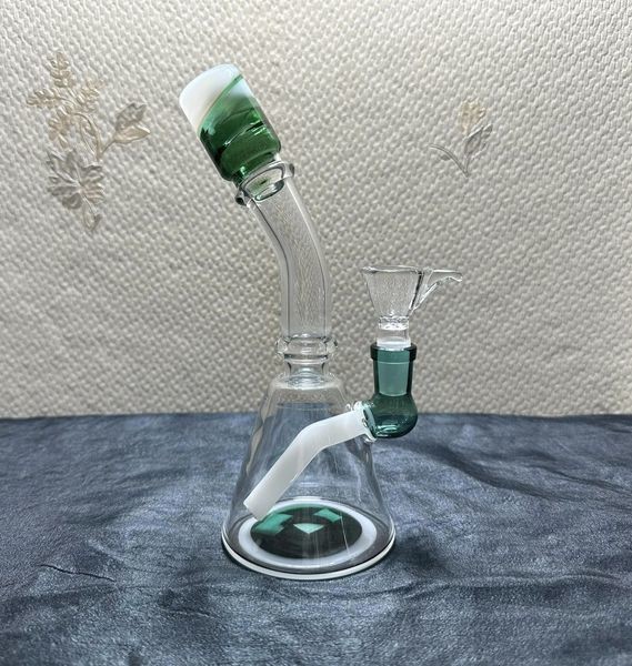 10Inches Small Glass Hookah Beaker Assorted Color With Black Diffused Downstem