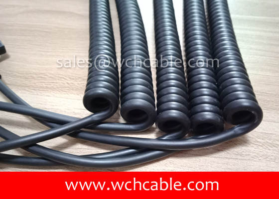 UL Curly Cable, AWM Style UL21824 13AWG 3C FT2 80°C 600V, PVC / TPE