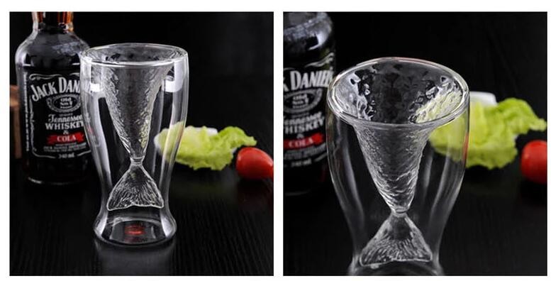 Transhome Mermaid Glass 100ml Vodka Shot Glass Cup Beer Mug Creative Novelty Crystal Double Wall Transparent Mermaid Sho