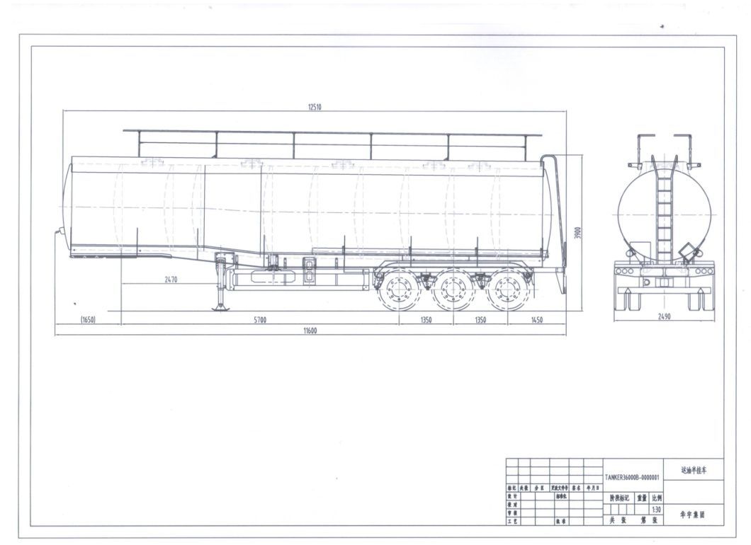 3 Axles 45m3 Tanker Trailer Transport Oil Diesel Petro Fuel Tank Trailer for Sale
