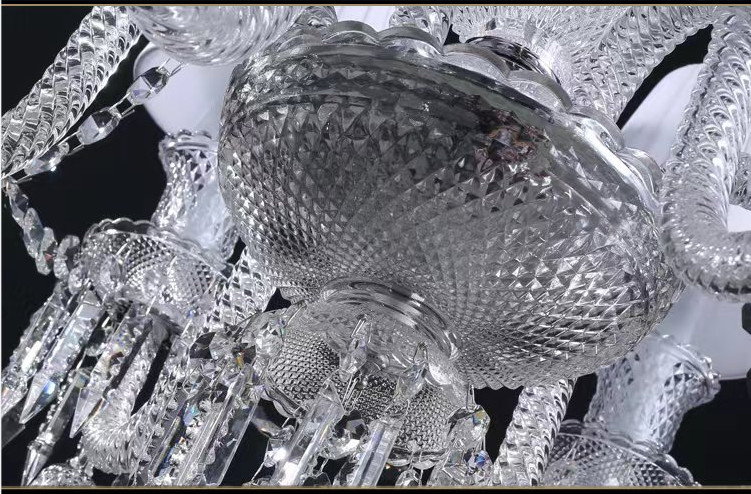 K9 Crystal Candle Chandelier Pendant Light ODM Rustproof Mirror Cutting Effect
