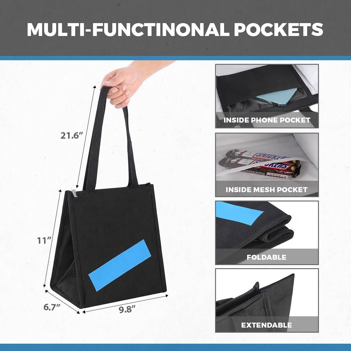 Large Capacity Shockproof Lunch Tote Bag Women Men Kids In Multi Colors