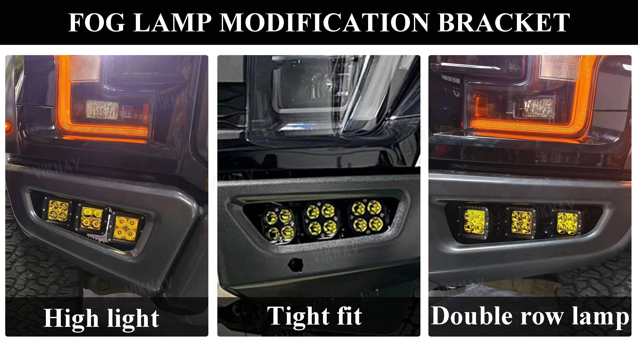 Viknav Front Bumper Fog Lamp Mount Bracket Replacement Cube For Car Ford F150