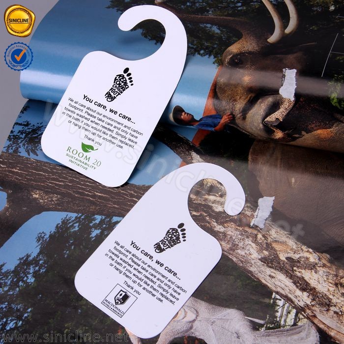 ODM 250gsm Diy Sample Header Cards 12*20cm Door Knob Message Hangers