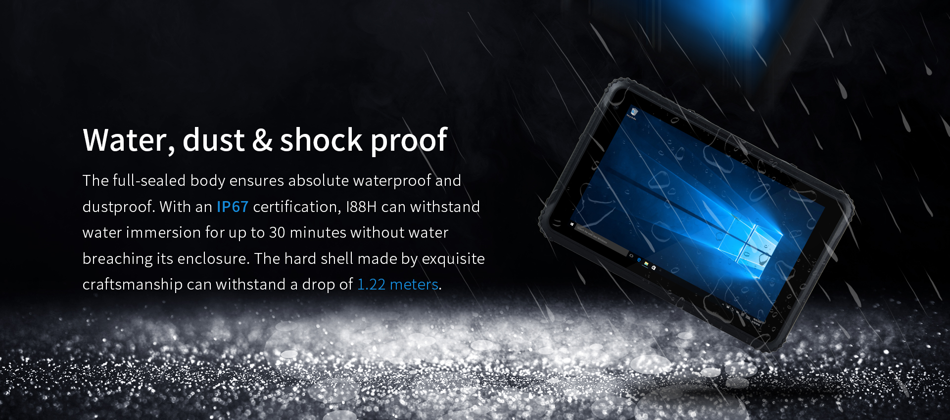 8 Inch Industrial Rugged Tablet PC with Win10 GPS 4G Intel Atom Processor NFC IP67