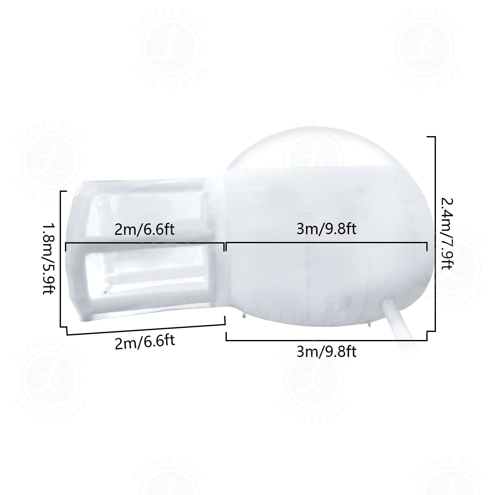 Fun House Giant Clear Inflatable Bubble Tent Crystal Igloo Dome Transparent