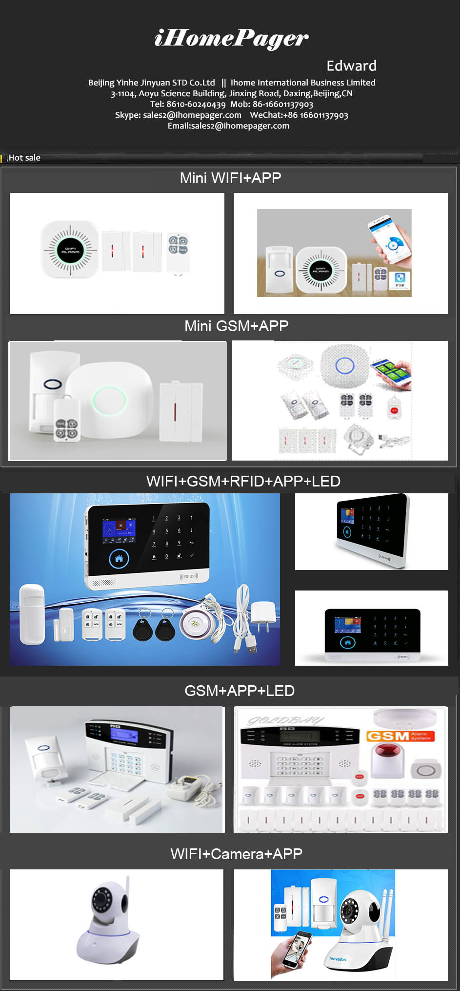 High quality automatic intelligent voice gsm alarm system work with SIM card