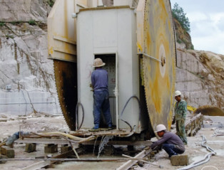 Double blade stone mining machine for granites--Belt Type,model: QZ2600/3100