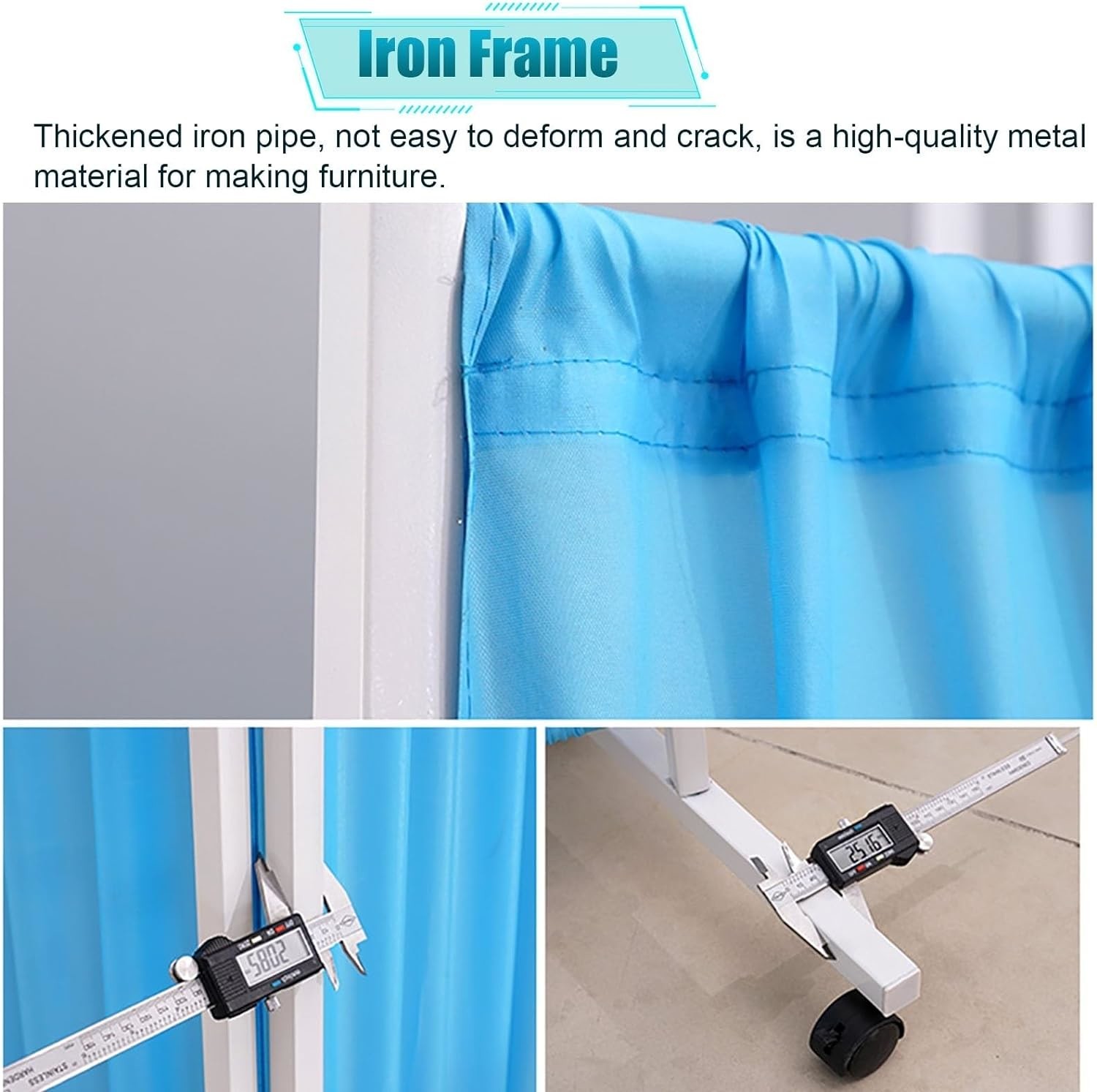 Medical Stainless Steel Movable Hospital Bedside Ward Screen4 Panel Folding Ward Screen With Wheels