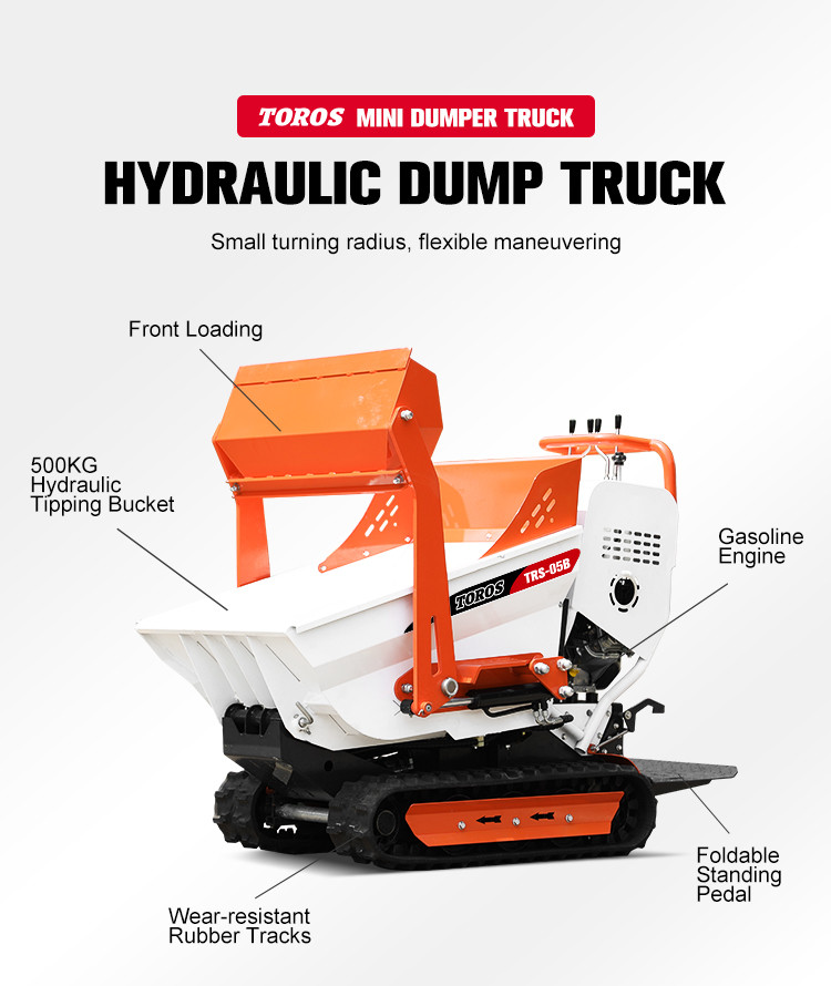 Integrated One Piece Self Loading Mini Dumper Crawler For Earthwork