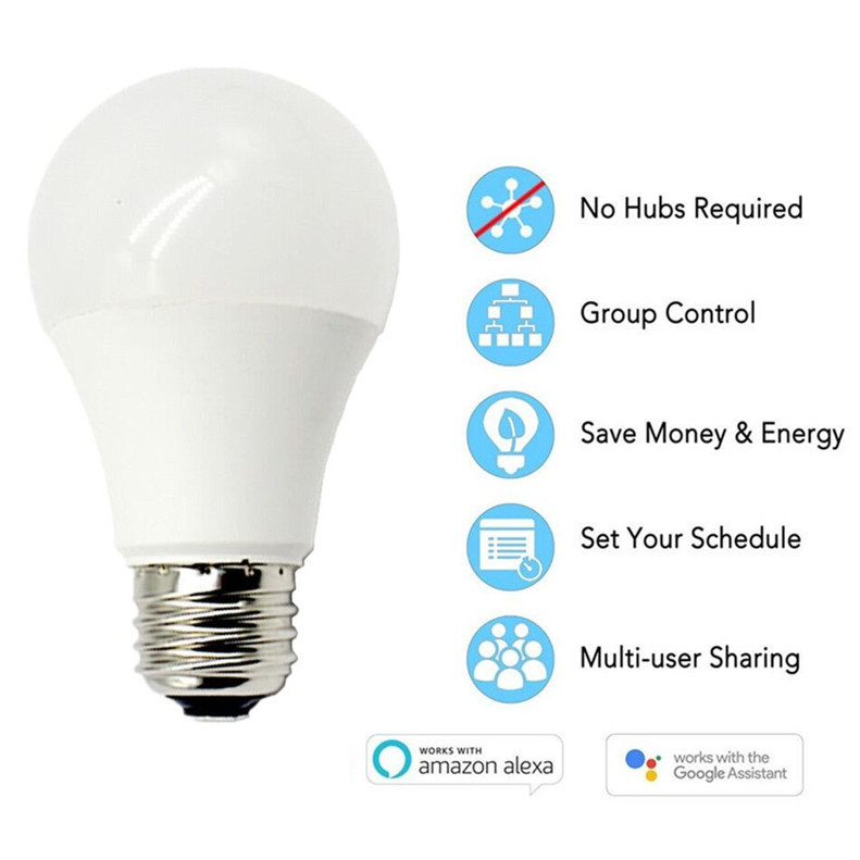 Tuya App Smart Led Light Bulbs , E27 Energy Saving Dimmer Wifi Controlled Bulbs