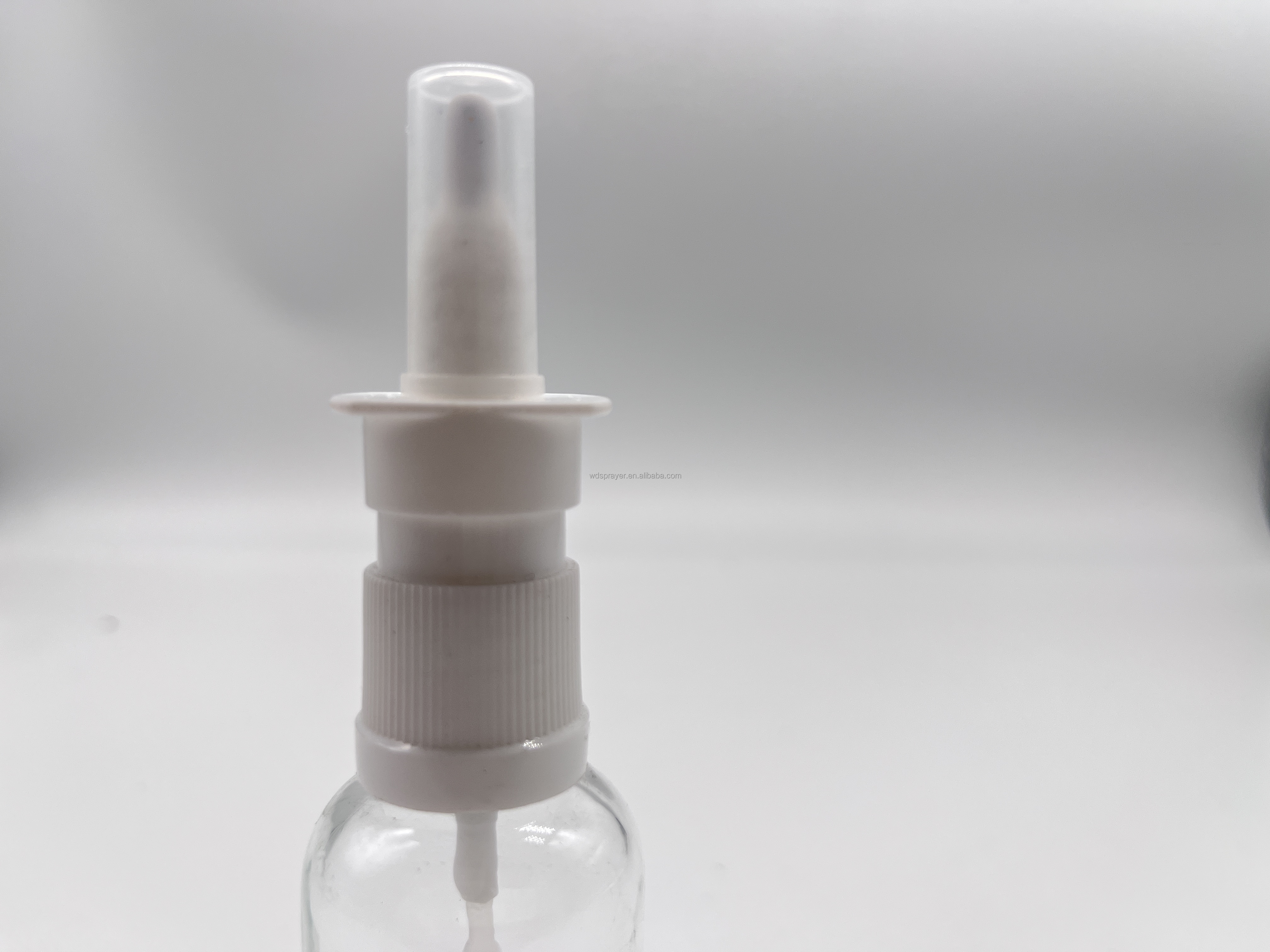Customized Logo Printing 18/410 18/415 Nasal Sprayer with Shiny Silver/Gold Collar