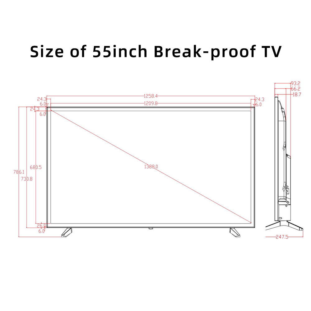 Premium 4K UHD Smart TV - Durable Metal Body, 4mm Tempered Glass Screen, Break-Resistant (OEM/ODM), Unmatched Durability & Stunning Visuals