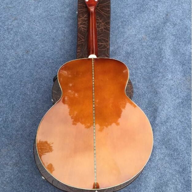 Chibson J180 acoustic guitar / Blonde color double pickguard J180 electric acoustic guitar