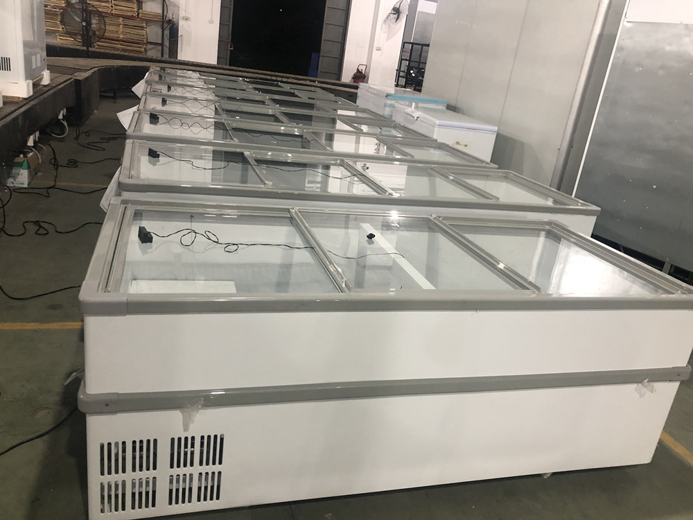 High quality Store Supermarket Supplies Double-side Island Freezer
