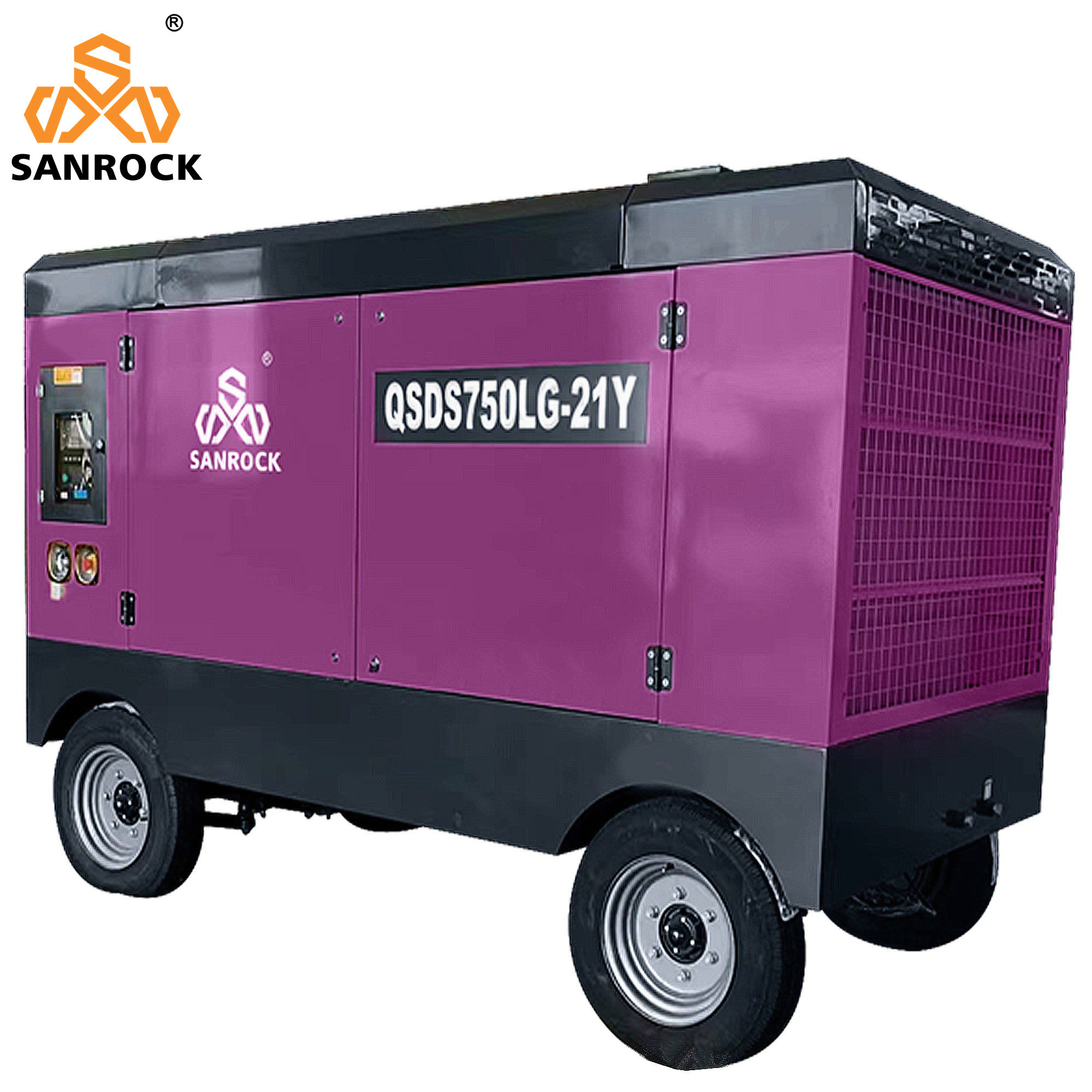 High Pressure Diesel Screw Air Compressor Machine Portable