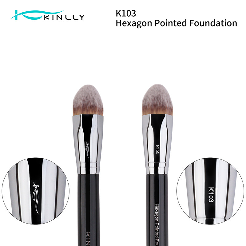 Single Synthetic Hair Makeup Brush Foundation Copper Ferrule Face Brushes K103