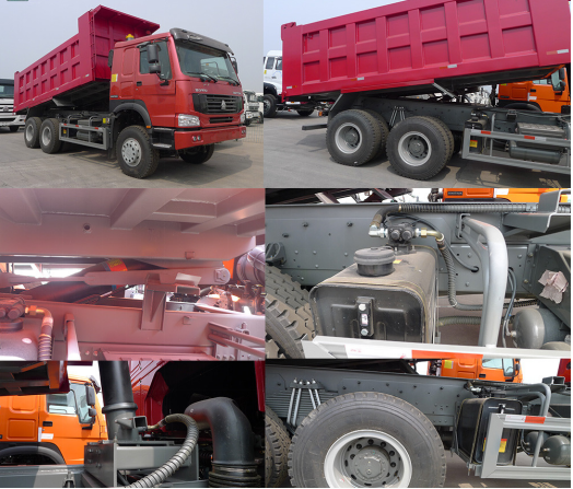 Sinotruck 40 Ton Heavy Duty Dump Truck 6x4 336 10 Wheel Tipper Red Color