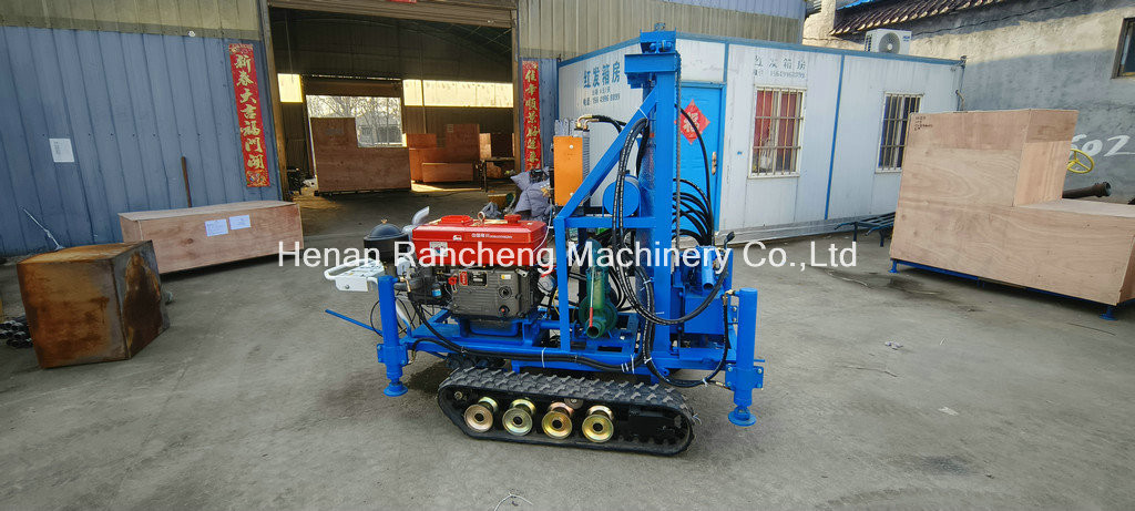 Rubber Crawler Portable Water Well Drilling Machine 22HP Diesel Motor 150m Depth