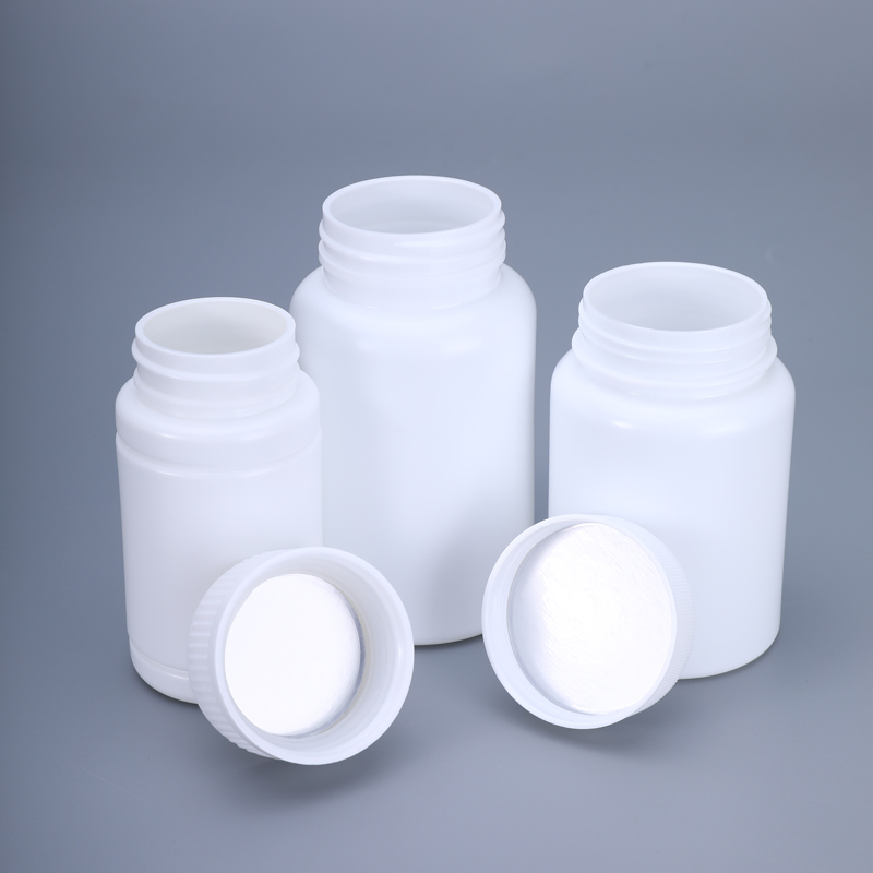 Industrial Package 20ml Round HDPE Food Grade Pill Bottle with Aluminum Foil Cap