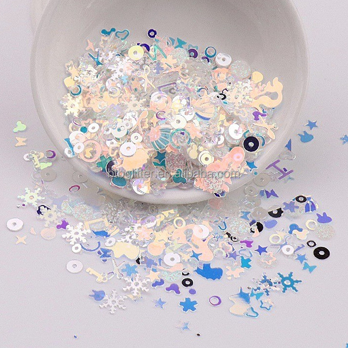 Fashionable Scissors Shell Key Hollow Four Corners Glitter Shaped Mixes Nail Art Nail Polish Nail Gel Decoration for Dog