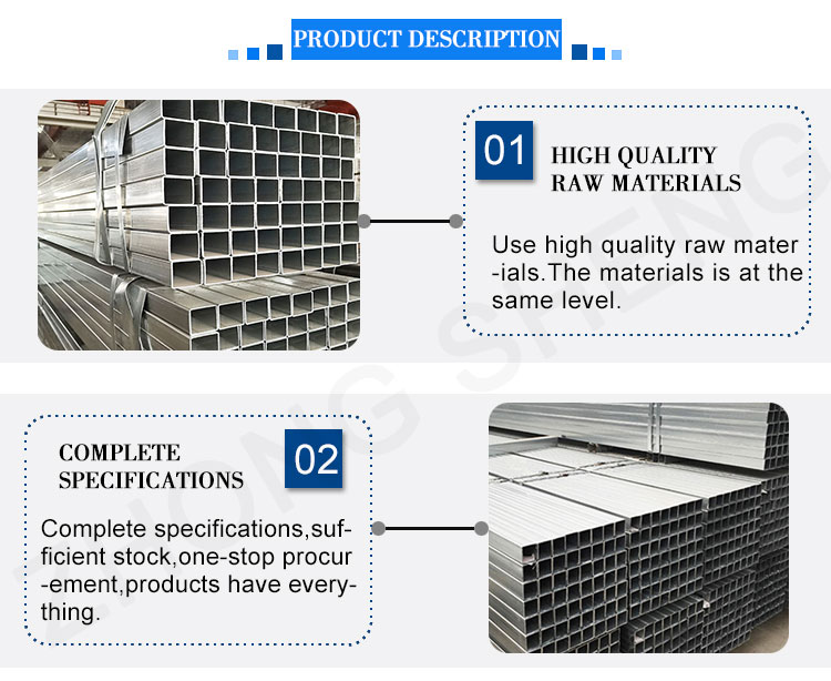 Special Pipe Galvanized Welded Square / Rectangular Steel Pipe/tube/hollow Section Steel Pipe with ERW Technique
