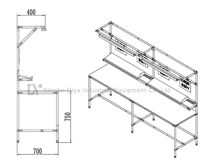 Polished Surface Production Industries Workbench , Unilateral Beige Heavy Duty Workbench