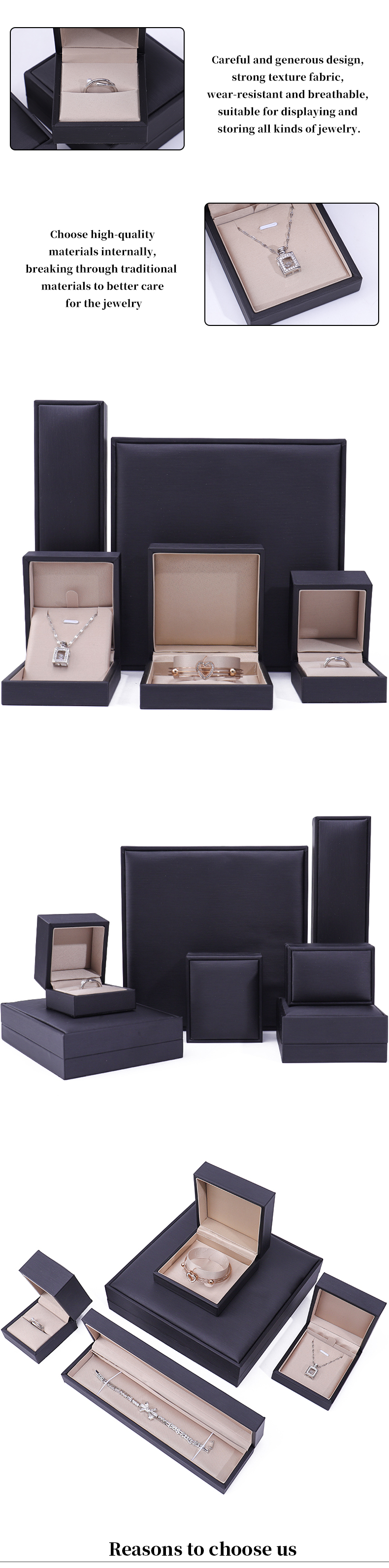 Custom Logo Nobel Sleek PU Leather Jewelry Packaging Box With Soft Velvet Lining