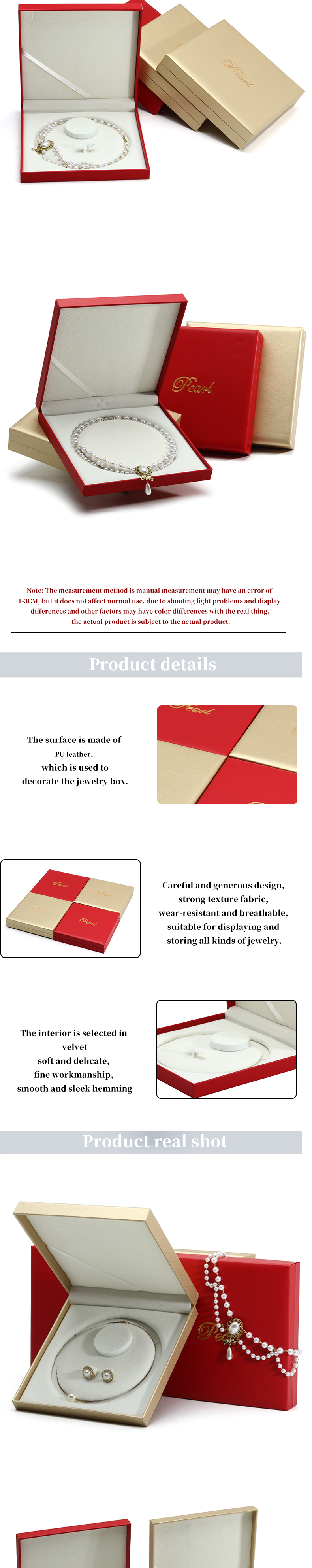 Tasteful Multi-Function PU Leather Jewelry Packaging Organizer for Pearl Pendant