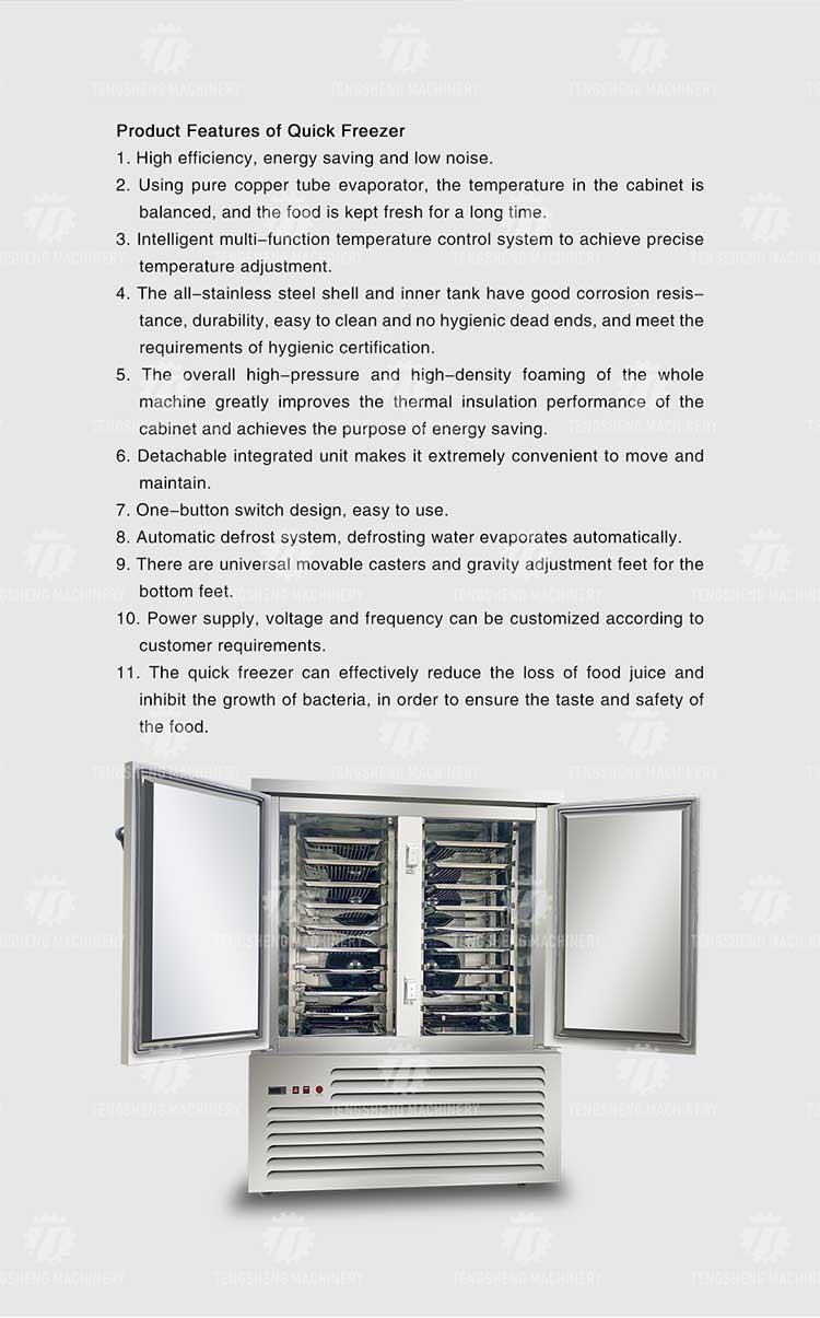 Automatic Stainless Steel Bun Quick-Freezer Food Seafood Quick-Freezer