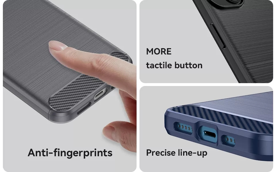 Shockproof Thin Carbon Fiber Soft TPU Silicone Mobile Phone Case for iPhone 13 14 Pro Max