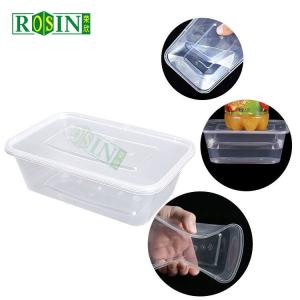 Custom 650ml Takeaway Food Container Rectangular Clear Plastic Takeaway