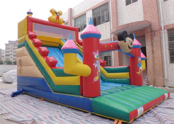 Cartoon Playground Giant Inflatable Slide Double Tripple Stitch