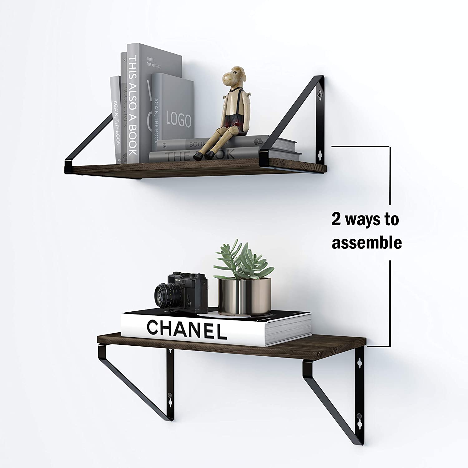 Single-side Bracket Metal Floating Shelf Brackets for Wall Mountable Home Decor Ideas