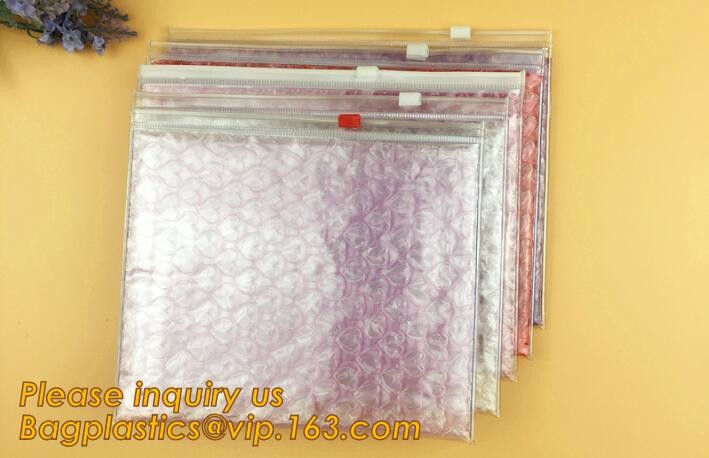 air mail metallic holographi rose gold bubble padded mailer / Zip lockkk bubble bag/ slider bubble bag,Holographic Factory