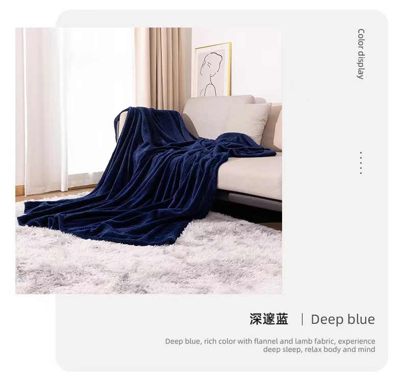 Office Nap Flannel Coral Fleece Throw Warming Blanket for Winter Customized Design